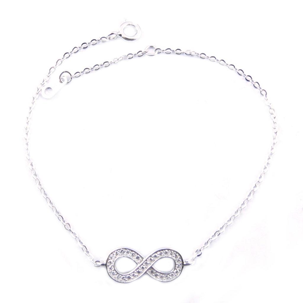 Les Trésors De Lily [L3852] - White 'Infini' Silver Bracelet