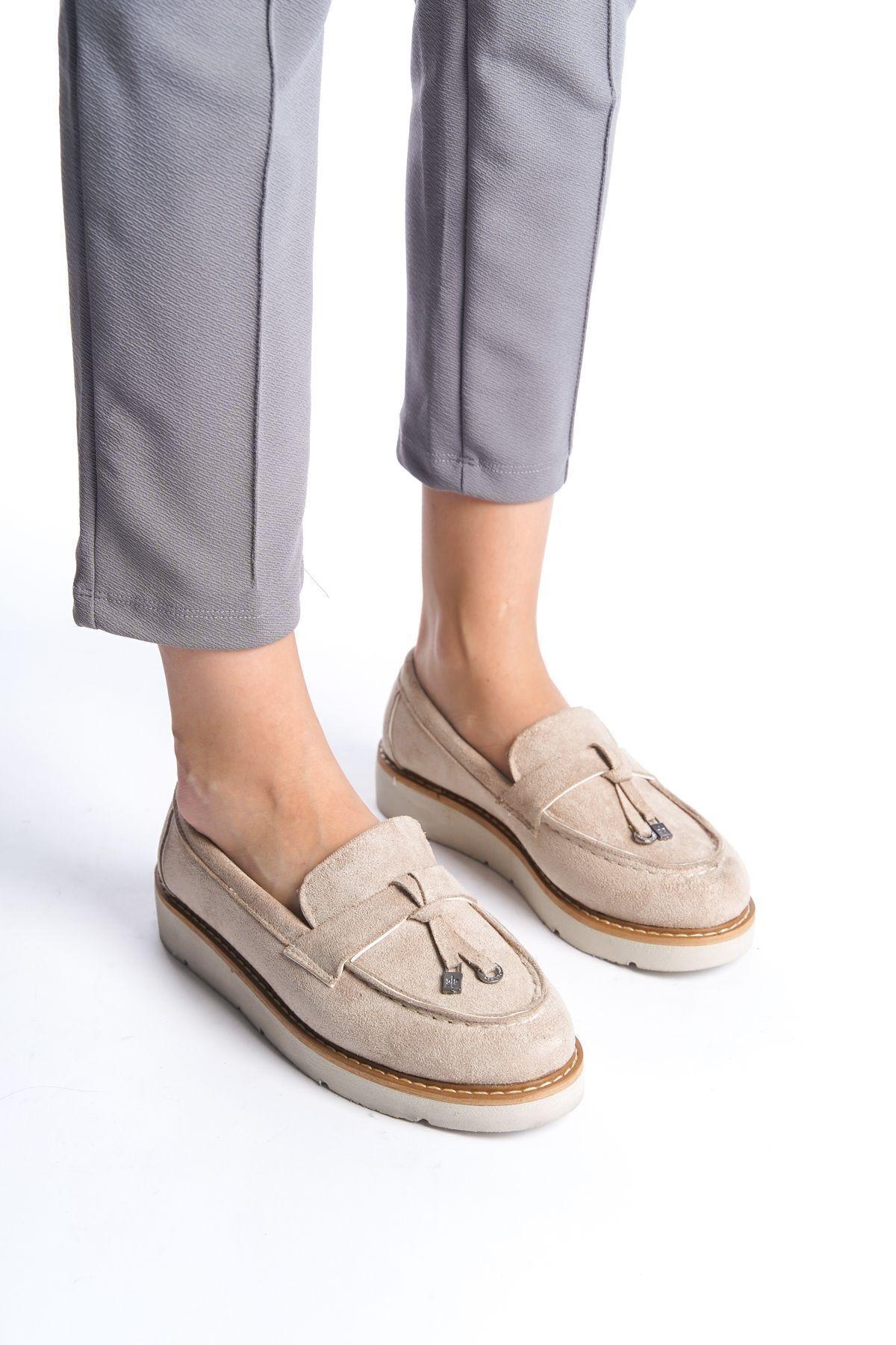 

Женские модные замшевые лоферы на танкетке, кремовые замшевые лоферы с бантом и высокой подошвой из ЭВА, повседневные мокасины-лоферы 37