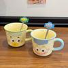 Cute cute clown mug creative funny cup ceramic with lid spoon couple straw water cup birthday gift