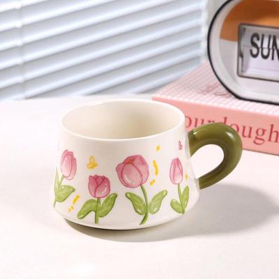 Tulip Watercolor Floral Ceramic Coffee Cup