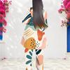 Women Plus Size Round Neck Printed Long Sleeve Layered Top Long Pants Two Piece Set