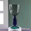 Stained glass goblet contrast color mix and match red wine glass