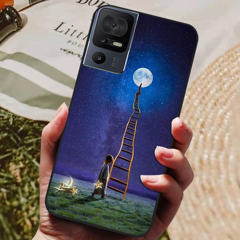 For TCL 40 SE Case 2023 Soft Black Silicone TPU Phone Back Cover for TCL 40SE Protective Capa Funda Bumper for TCL40SE Shells