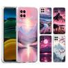Soft TPU Cover for Samsung Galaxy A25 A23 A22 A52S A31 A72 A73 A17 A07 A13 A11 5G Transparent Phone Case Pink Sunset Mountain