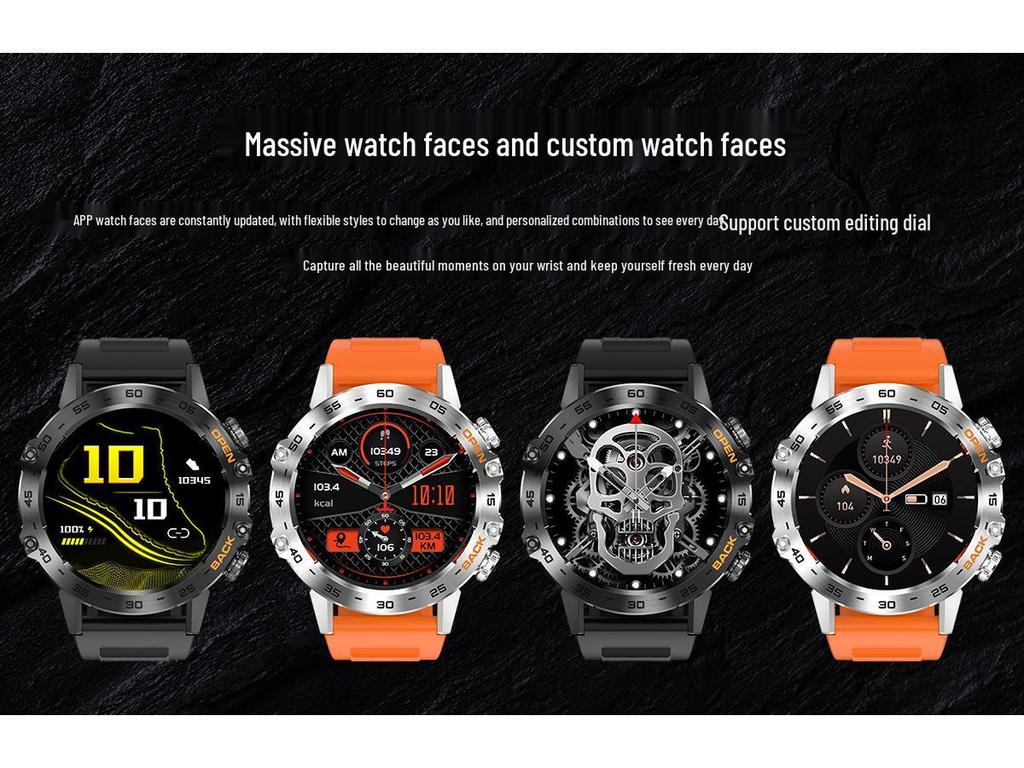 K52 Waterproof Smartwatch for Men - Multifunctional with Blood Pressure, Blood Oxygen Monitoring, and Large Screen