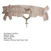 1 pz. Cinghia per anello da gamba con cuore e croce, decorazione con fiocco, elastico antiscivolo, cintura in pizzo gotico, giarrettiera per gamba, Lolita Cosplay, bondage