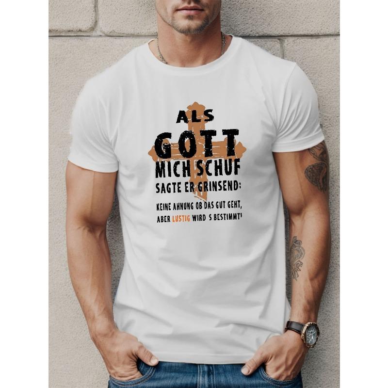 European Sizes When God Created Me Men'S Short Sleeve T-Shirt Summer Top