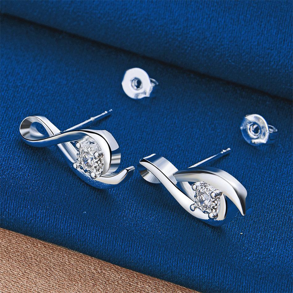 925 Sterling Silver Luxury Exquisite Note Zircon Stud Earrings for Women Fashion Gifts Jewelry Wedding Party Accessories