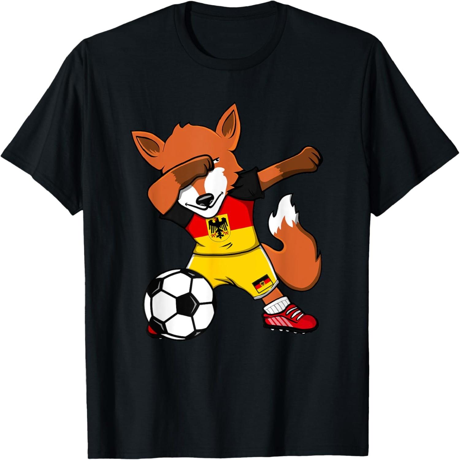 Dabbing Fox Germany Soccer Fans Jersey German Football Lover T-Shirt S