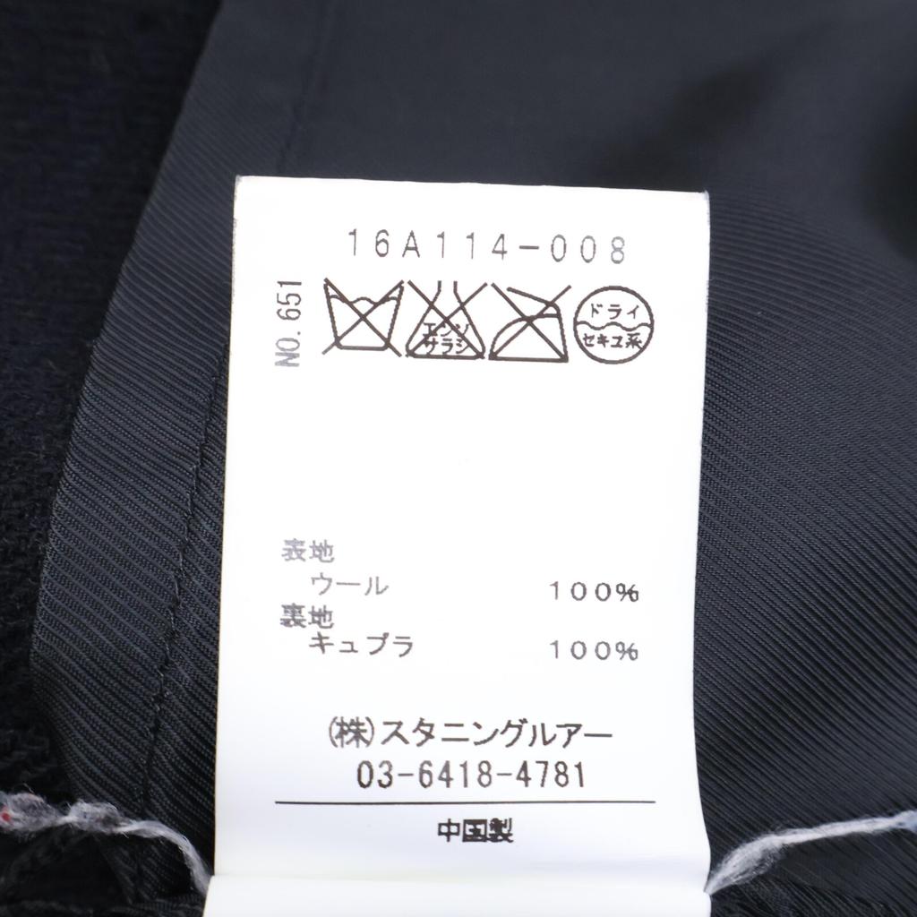 stunning lure 16A114-008 Wool belted river coat O blackUsed