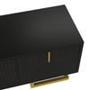 Meuble TV - MODERNLUXE - 160x38x44.5 cm - 4 portes - Pieds dorés - Noir