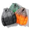 Mens Winter Cotton Padded Jackets Coats Men Orange Bright Color Bomber Jacket Men Windbreaker Thick Warm Male Outerwear Parkas