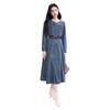 Xiangying Women's Retro Long-Sleeve Denim Dress