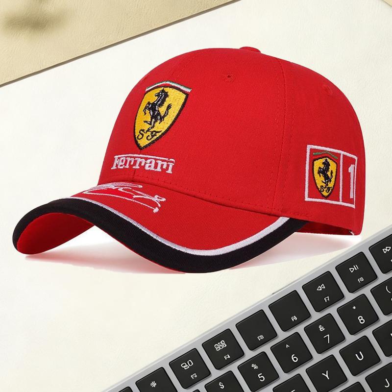 Ferrari Racing Team Baseballkappe Gesticktes Logo Verstellbare Motorsportkappe Für Ferrari Roma 488 Portofino F8 Roma Spider SF90