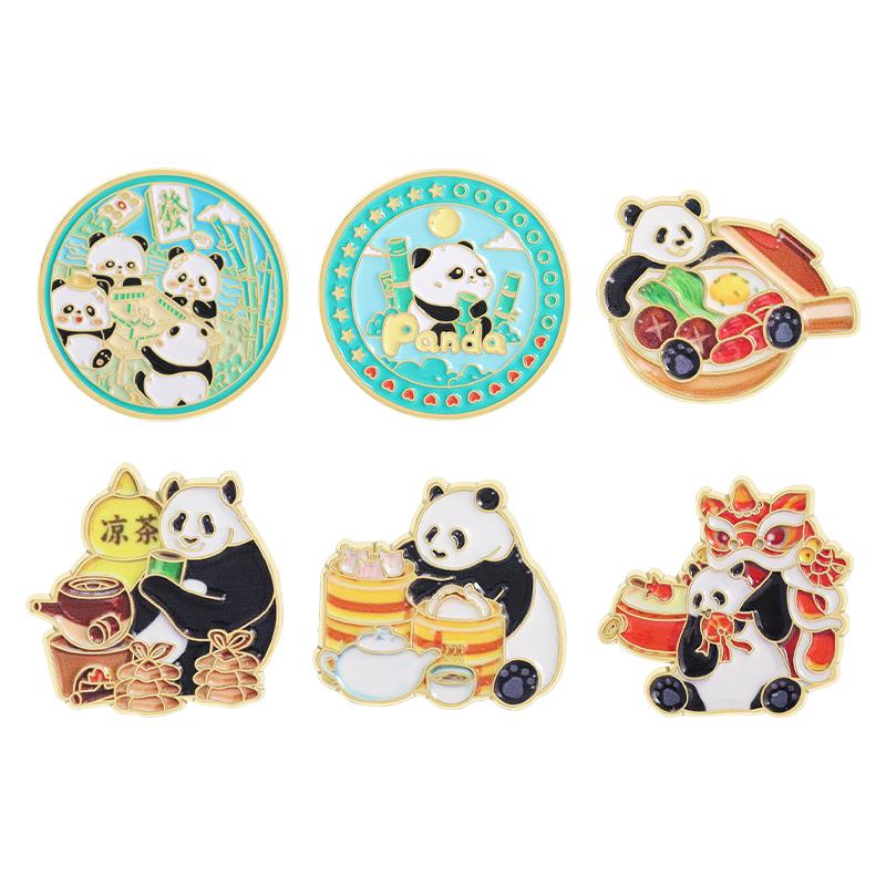 3-10pcs/set Cute Animal Enamel Pins Pet Dogs Raccoon Red Eared Rabbit Panda Brooches Lapel Badge Funny Jewelry Gifts for Friends