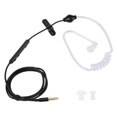 Auricolari In-ear Auricolare di Sicurezza a Tubo d'Aria con Microfono per IOS per Android Cavo Nero Tubo Bianco