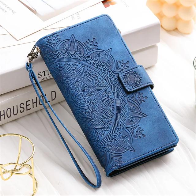 Embossing Wallet Case For Xiaomi Mi 14T 13 Ultra Lite 13T 12T 11T 10T Poco X5 F5 X3 F3 F4 C65 F6 M6 Pro Lanyard Leather Cover