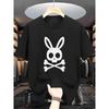 European Size [Rabbit Skeleton Print] Rabbit Skeleton Print Creative Theme, Smooth cotton Surface for Easy Care, Trendy and Fashionable,Versatile