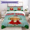 Anpassat Namn Sandmännchen Mönster Sängkläder Quiltset Quiltöverdrag Örngott Heminredning Födelsedagspresent (1*påslakan+2*örngott utan innerkudde)