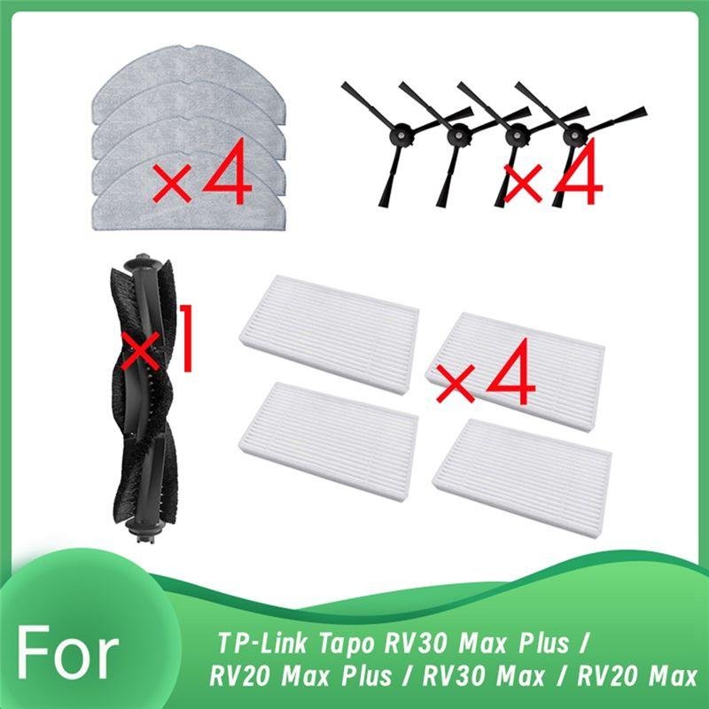 

AEE4-For RV20 Max Plus / TP-Link Tapo RV30 Max Plus / RV30 Max / RV20 Max Robot Vacuum Main Side Brush Mop Filter