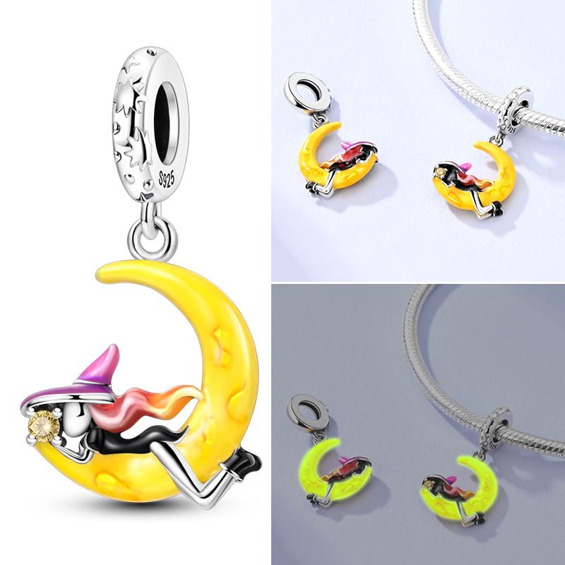 New Charms Plat Copper Blue Luminous Firefly Cat Dog Insect Star Charm Beads Fit Original Bracelet Diy Ladie Jewelry Pendant