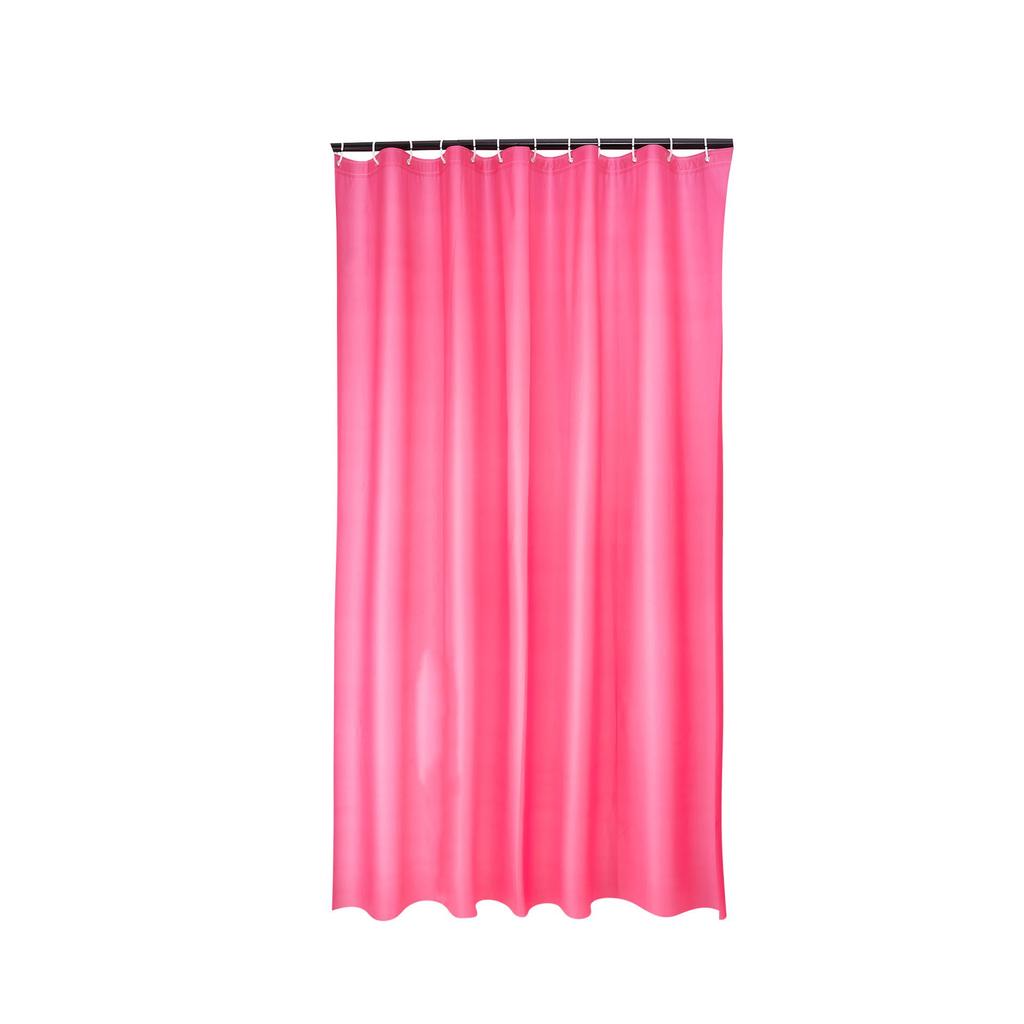 Solid Color Waterproof PEVA Shower Curtain with Hooks - Mold Resistant, Available In Full Color Range