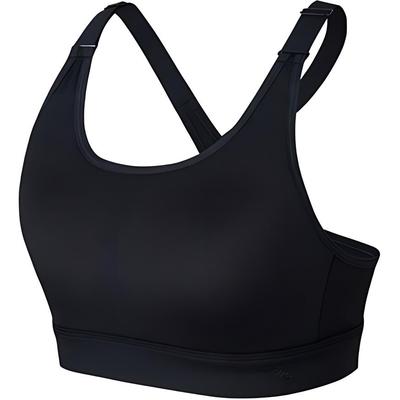 Training Series Solid Color Slim Fit Shockproof Sports Vest Women Tops Black 162457106-1