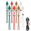 8pcs Christmas Tree Ornament Hooks Silicone Non-Slip Ties Reusable Decoration Hangers Multi-purpose Data Cable Organizer