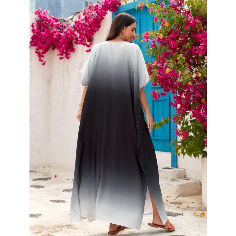 Women's Gradient Print Beach Cover-Ups Party Dresses Plus Size Swimwear Cover-Ups
