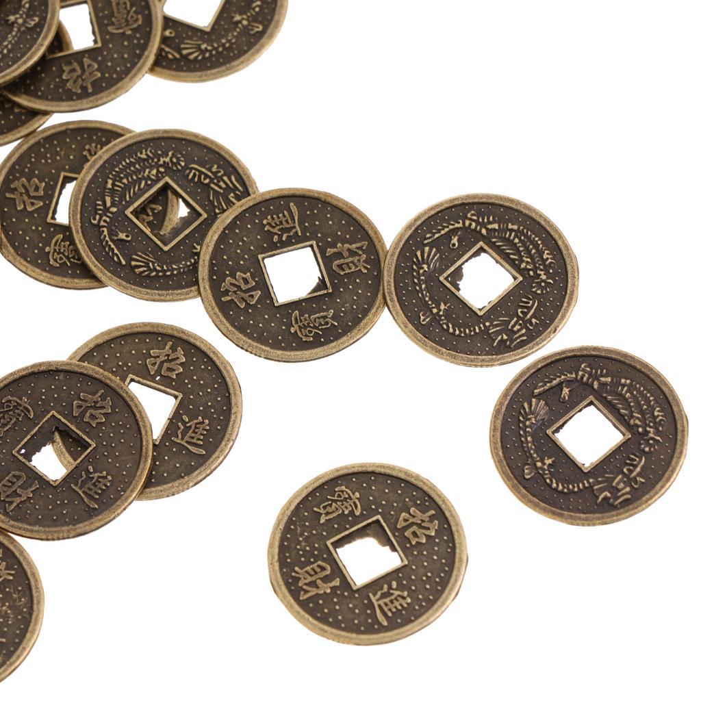 Feng Shui Coin Set 2cm Metal Luck Coins Collectible Ornament for Wallet Handbag Home Accessory