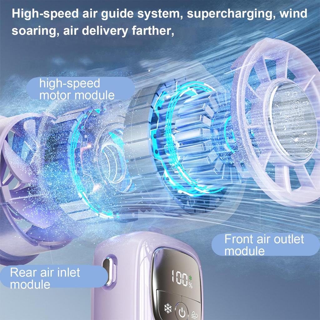 Portable Handheld Fan Personal Small Fan LED Display Lightweight Foldable Cooling Device With Adjustable Speeds For Hot Weather