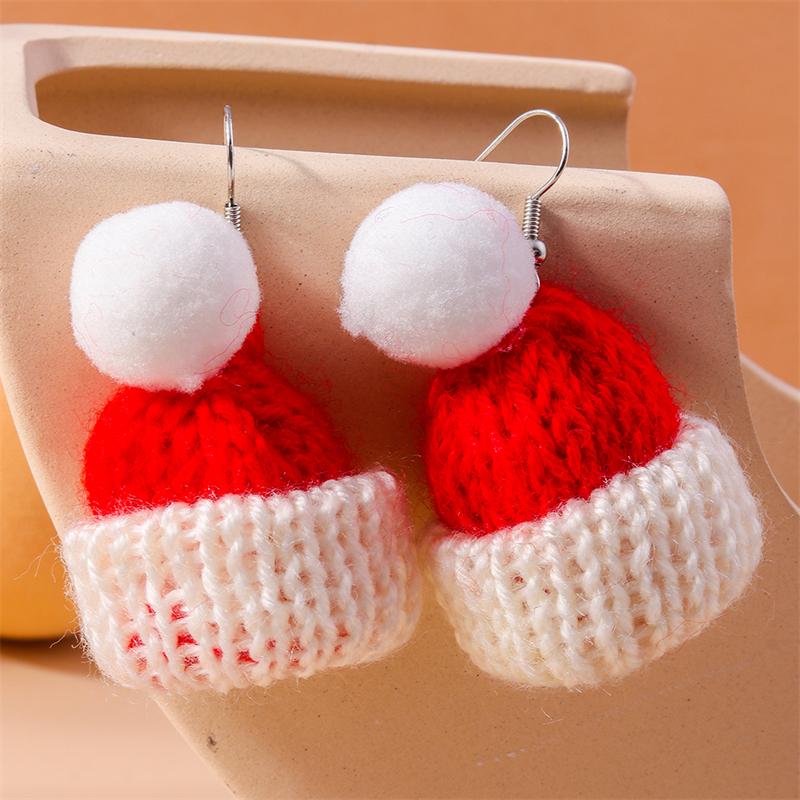 Fashion Merry Christmas Wreath Circle Hoop Earrings for Women Girls New  Party Festival Jewelry Gifts