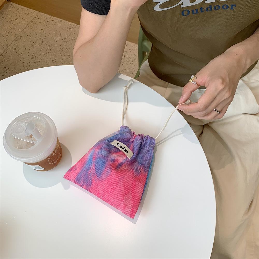 

Плюшевый косметический мешок на кулиске для женщин, с принтом букв, мешочек для хранения, для макияжа Pink Blue