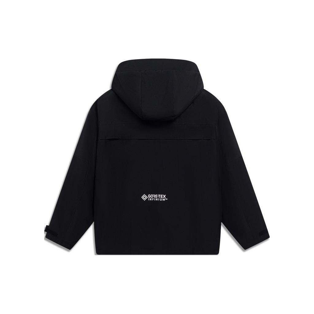 Li-Ning Solid Color Loose Breathable Comfortable Windbreaker Men outerwear Black AFDSD95-1