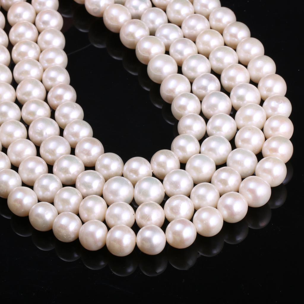 1String, Potato-shaped Pearls, 11–12 Mm, White Natural Freshwater Pearl Beads for Jewelry Making DIY Necklace Bracelet Crafts, Mother's Day Gift 36cm