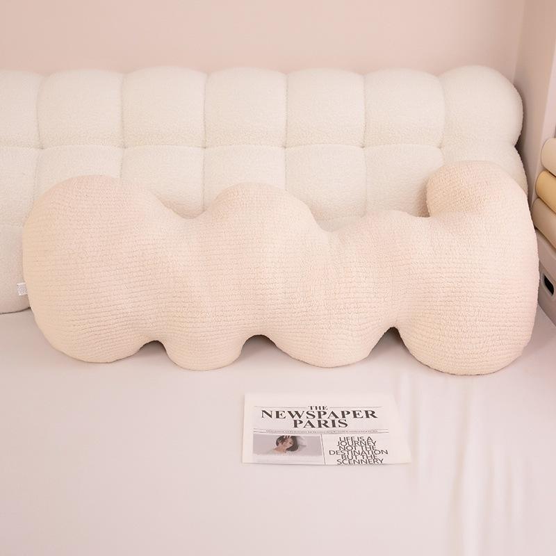 

Versatile Cloud Wave Leg Pillow - Soft Polyester, Hand-Washable, Perfect for Bedroom & Living Room Decor белый