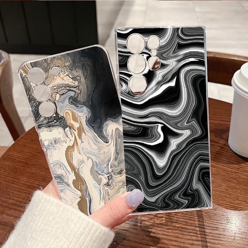 Sandstone Marble Pattern Phone Case For Samsung Galaxy S26 S25 S24 S23 Ultra S22 Plus S24 S21 FE S25 Edge Clear TPU Soft Cover