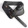 Rivets Studded PU Belt with Coin Pouch Fanny Bag Belt Waist Strap For Jeans Pants Daily Wear and Formal Event