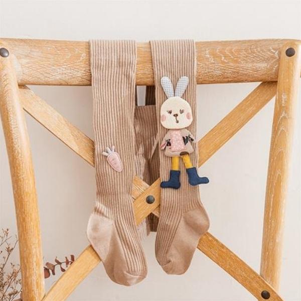 

Новые весенне-осенние колготки для девочек от 2 до 7 лет, хлопковые вязаные детские колготки с рисунком кролика, детские колготки для девочек, 2023, колготки для маленьких девочек L хаки