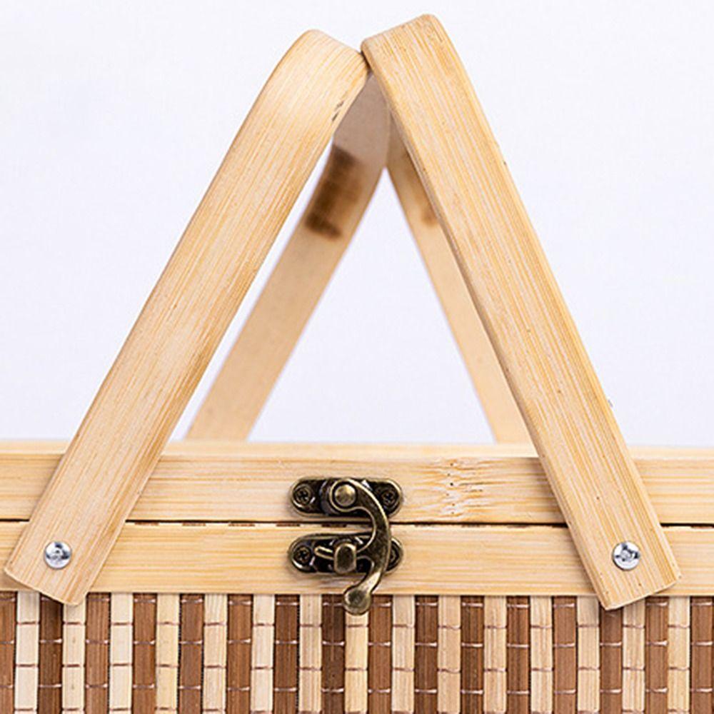 Chinese Style Bamboo Basket Natural Picnic Basket Egg Container  Mid-Autumn Festival
