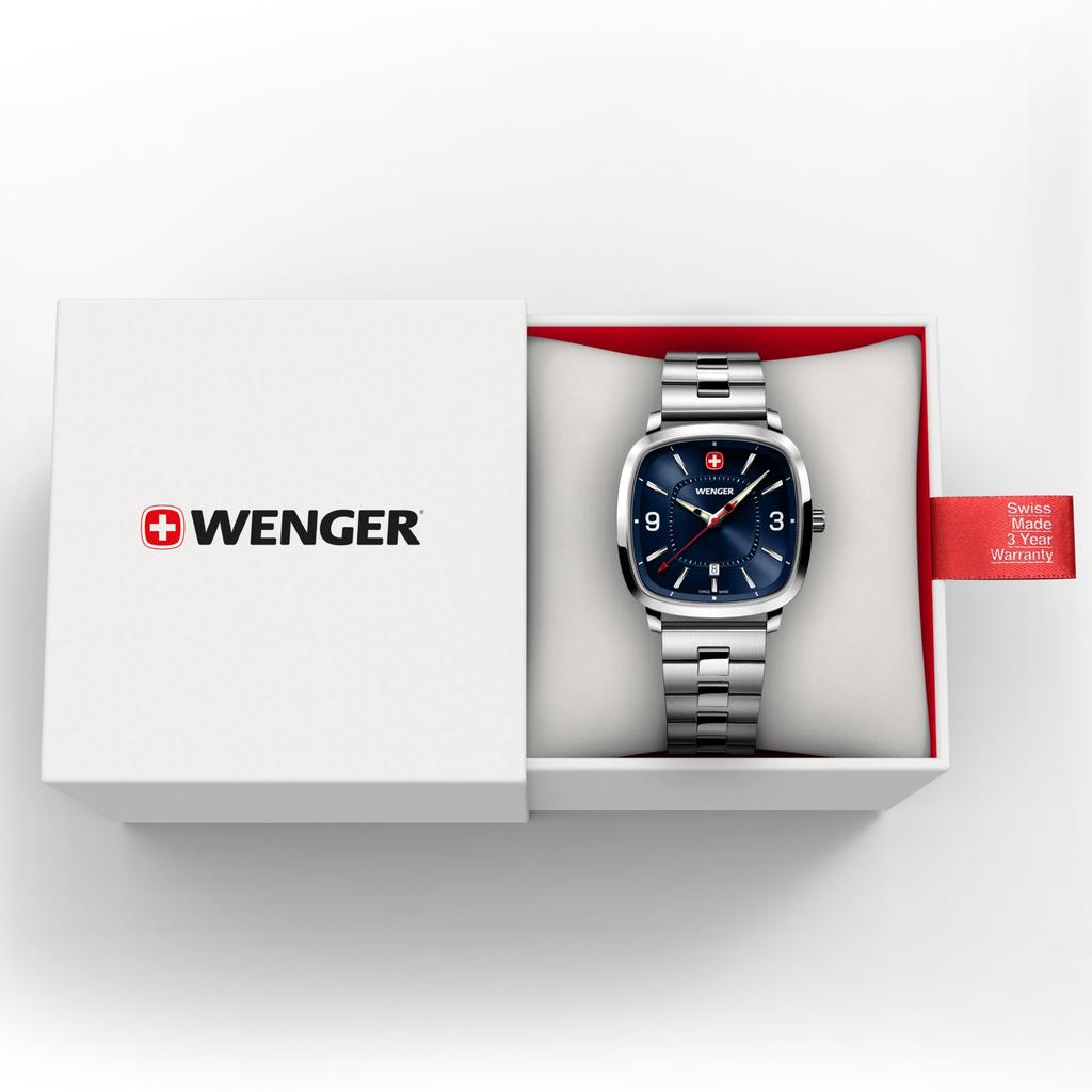 WENGER 01.1921.110 Vintage Sport Watch, Blue, Swiss Made
