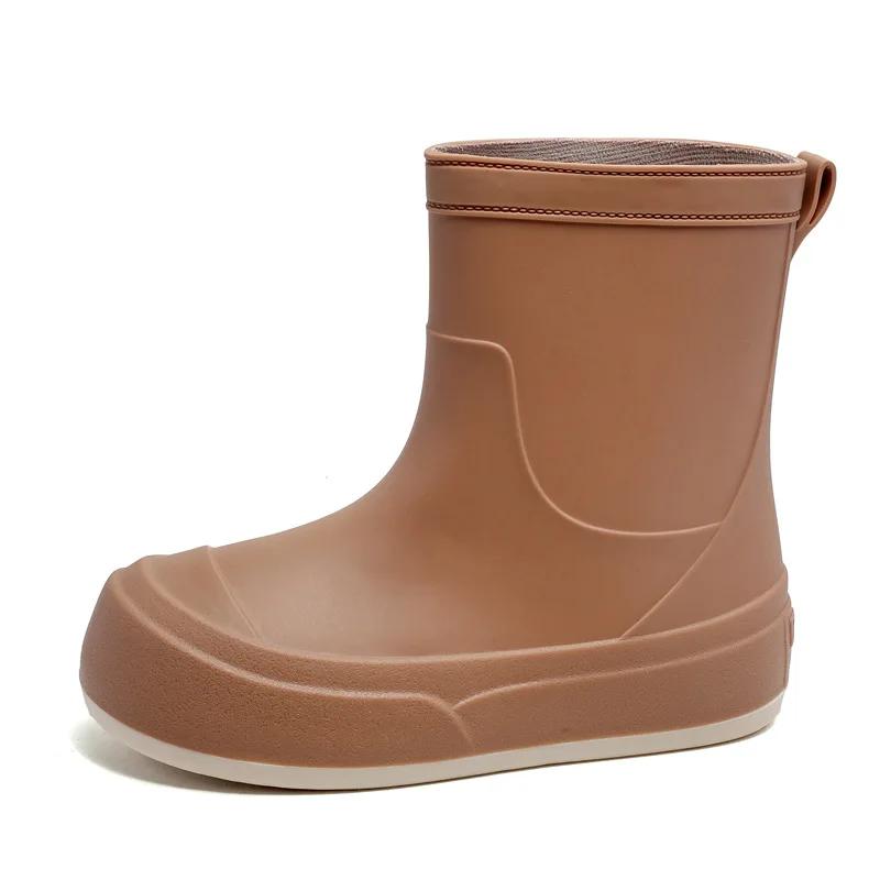Fashion Women Fashion Rain Shoes Outdoor Waterproof Work Garden Shoes 2025 New Short Tube Rain Boots Soft Bottom Lady Ankle Boot