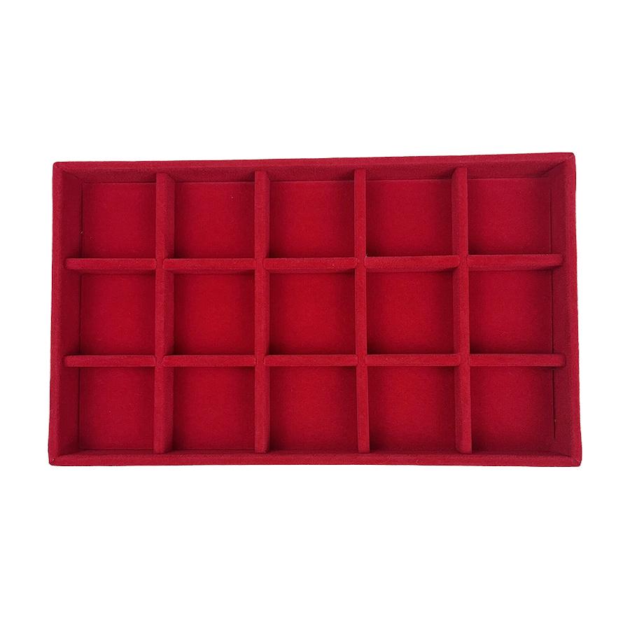 1PC, Flocking Jewelry Box Jewelry Tray, Color: red