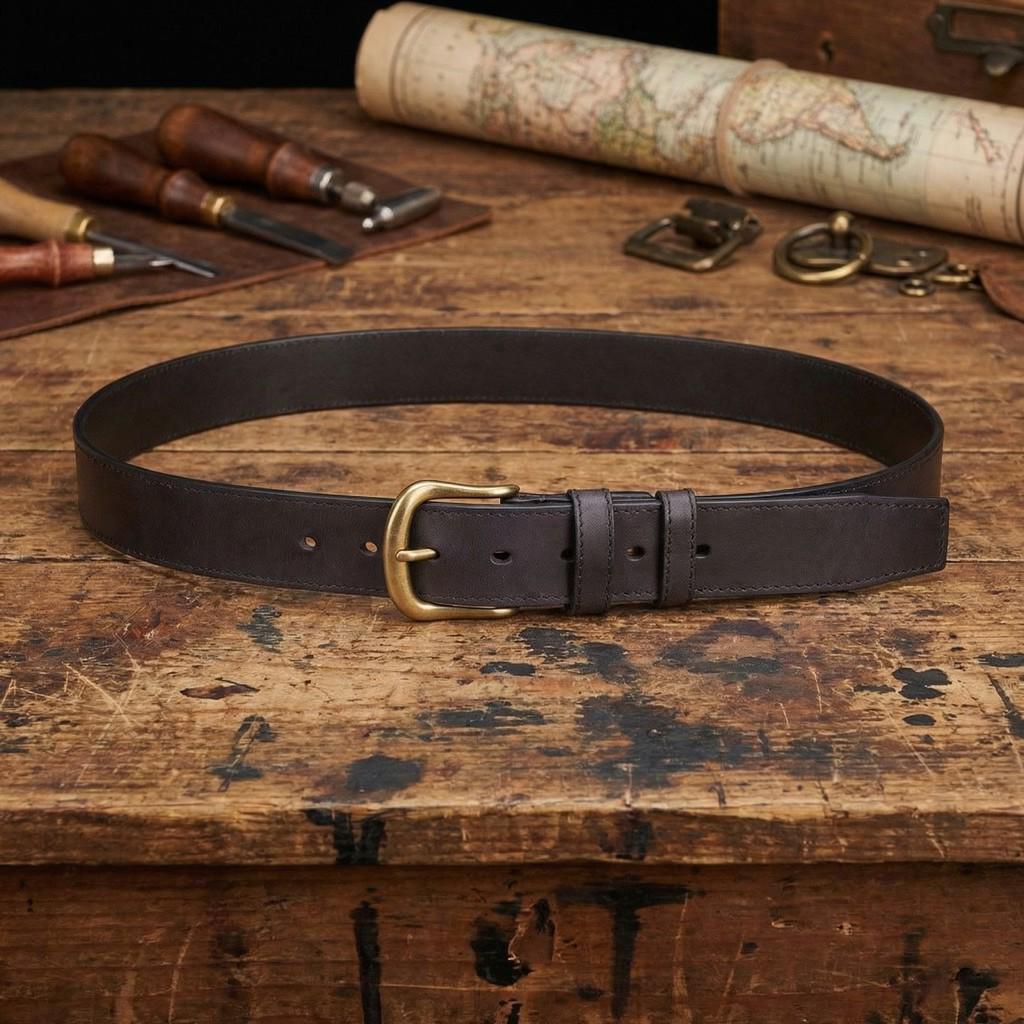 Men's Retro Genuine Cowhide Leather Belt - Versatile, Durable & Stylish
