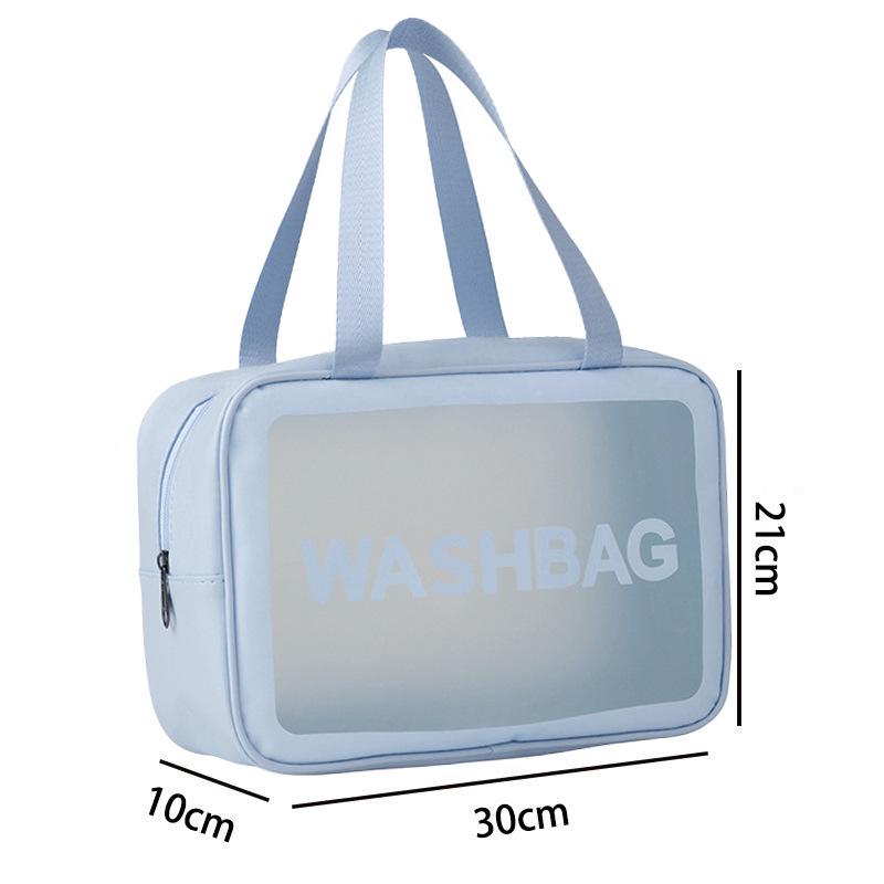 Large Portable Transparent PVC Toiletry Bag - Frosted, High Capacity Travel Storage