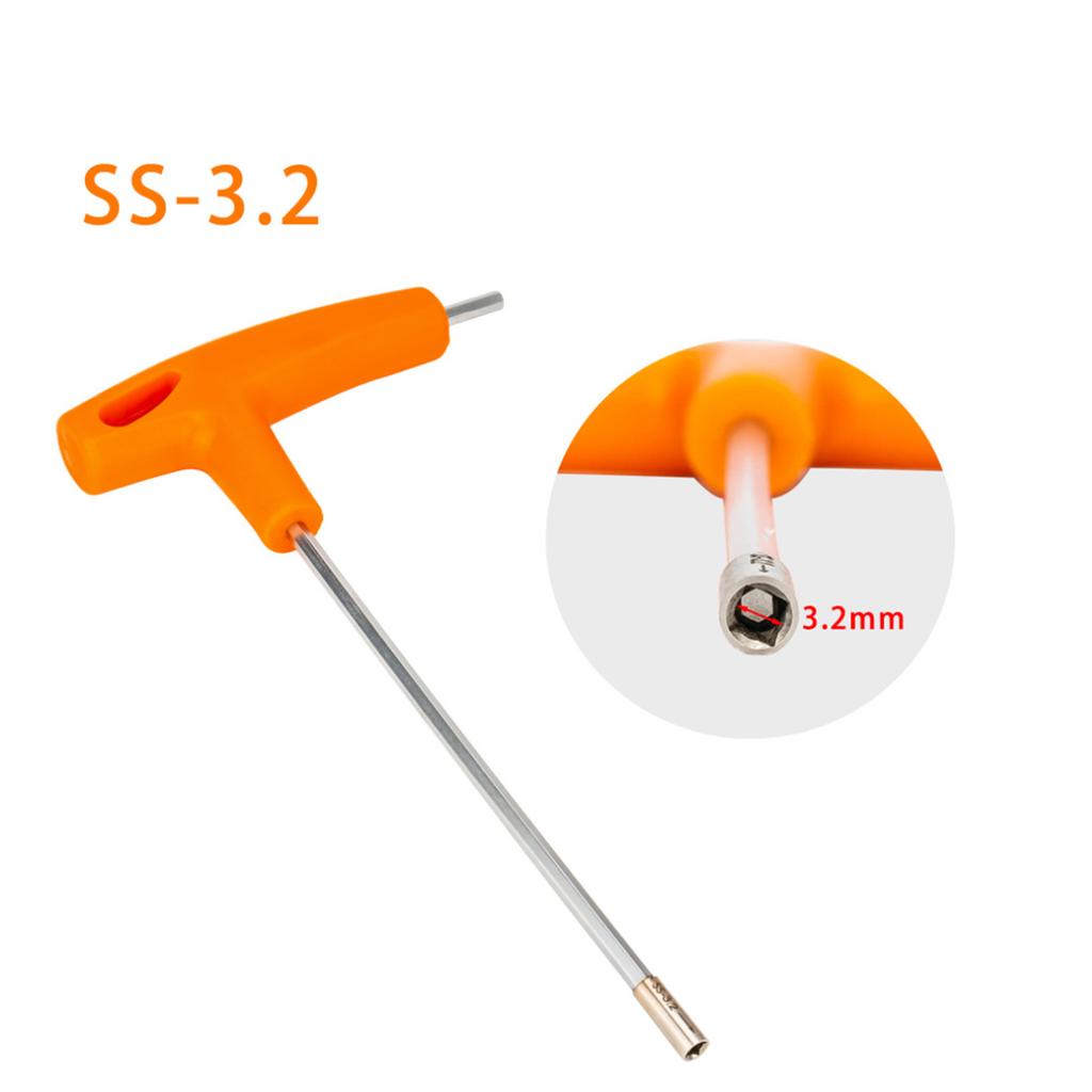 T-håndtak pipeverktøy innebygd hemmelig eikenøkkel reparasjonsverktøy for sykkel motorsykkel firkantet hull (3,2 MM)