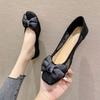 Mesh Shoes for Women Black Square Toe with Bow Woman Flats Trends 2025 Original Deals Aesthetic Light Korean Walking New In 39