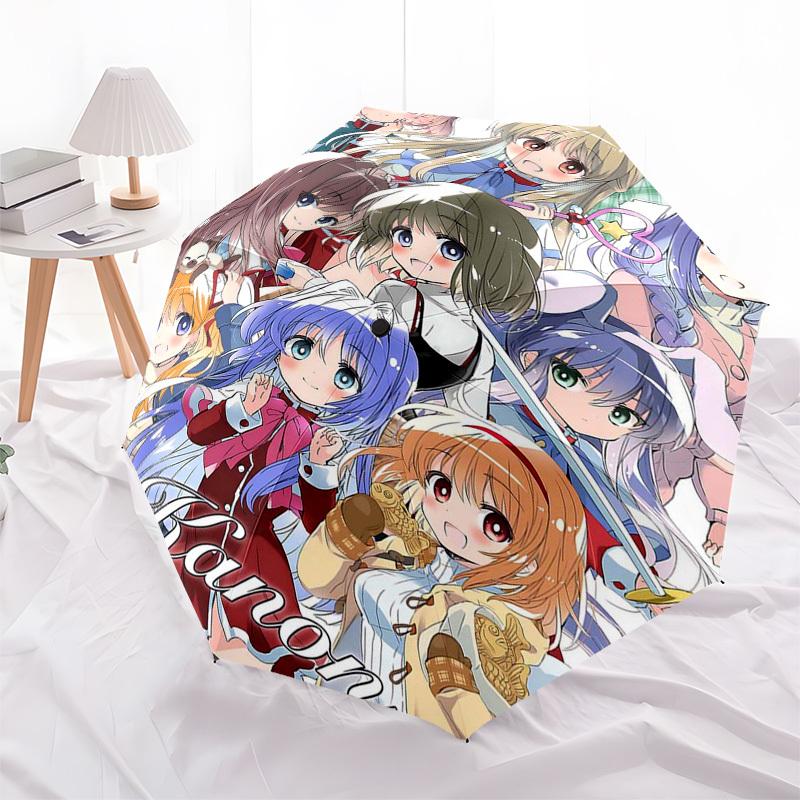 1 Stück Kanon Anime Charaktere Outdoor-Regenschirm - Automatisches Öffnen/Schließen, Tragbares 3-fach faltbares Design, 8-Speichen-Eisenrahmen - Perfektes Geschenk für Fans, Reisen