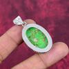 Grüner Türkisanhänger aus Kupfer, 925er Sterlingsilberschmuck, Edelsteinanhänger, Geschenk für sie, handgefertigter zierlicher Schmuck