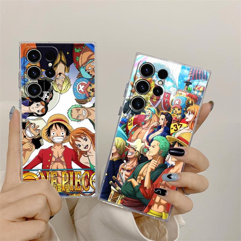 Hot One Anime P-Piece S26 Ultra Case Coque For Samsung Galaxy S25 S26 S24 S23 Ultra S22 S20 Plus S21 FE A57 5G Clear Phone Cover